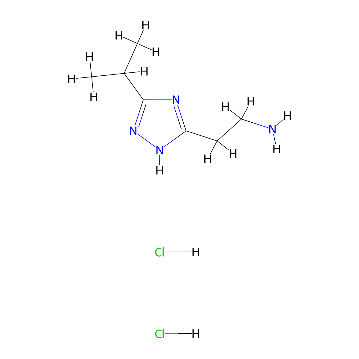 2-(5-(propan-2-yl)-1H-1,2,4-triazol-3-yl)ethan-1-amine dihydrochloride molecular structure, CAS 2344680-74-4