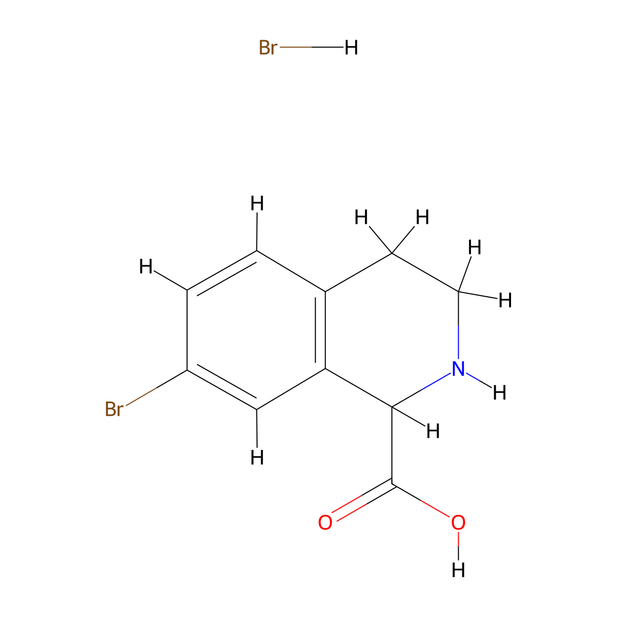 7-Bromo-1,2,3,4-tetrahydroisoquinoline-1-carboxylic acid hydrobromide molecular structure, CAS 2344680-76-6