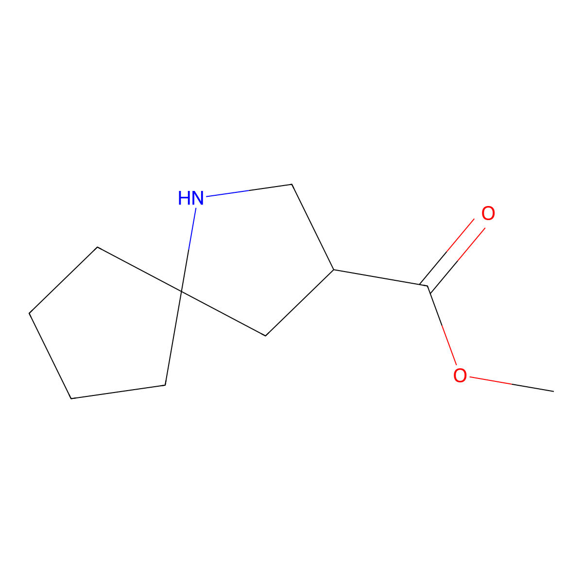 Methyl 1-azaspiro[4.4]nonane-3-carboxylate molecular structure, CAS 2344680-85-7