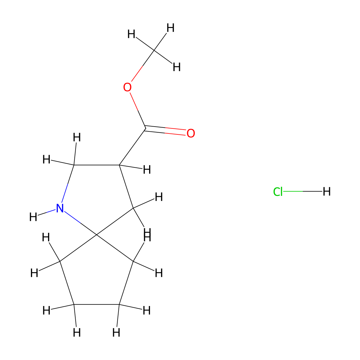 Methyl1-azaspiro[4.4]nonane-3-carboxylatehydrochloride molecular structure, CAS 2344680-86-8