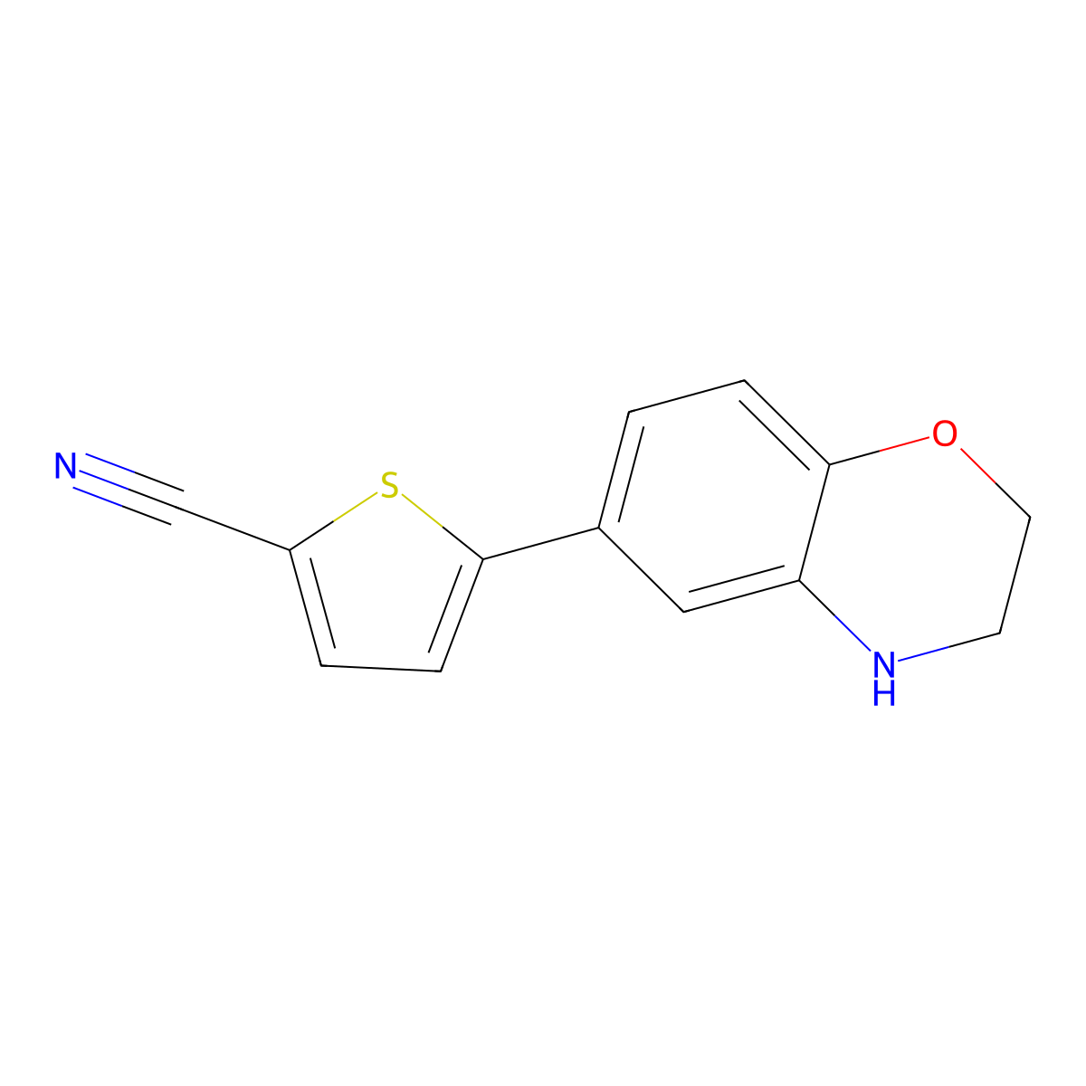 5-(3,4-Dihydro-2H-1,4-benzoxazin-6-yl)thiophene-2-carbonitrile molecular structure, CAS 2344680-87-9