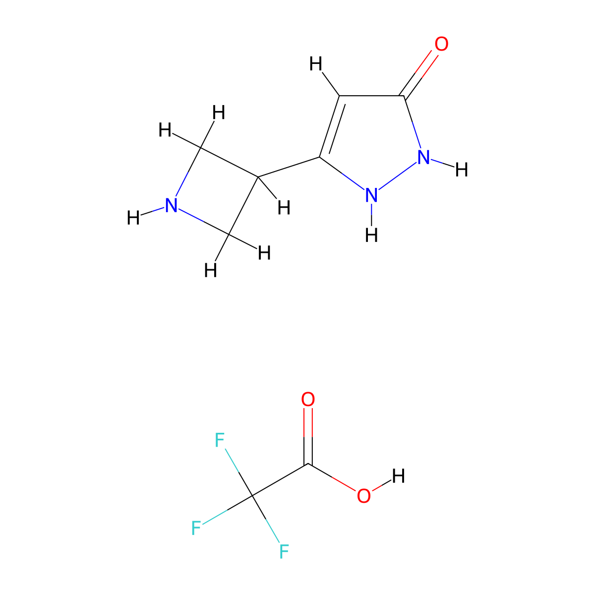 5-(azetidin-3-yl)-2,3-dihydro-1H-pyrazol-3-one, trifluoroacetic acid molecular structure, CAS 2344680-88-0
