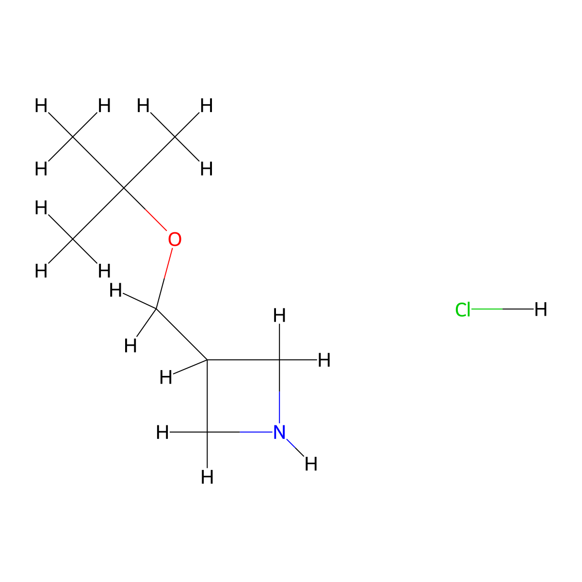 3-((Tert-butoxy)methyl)azetidine hydrochloride molecular structure, CAS 2344680-89-1