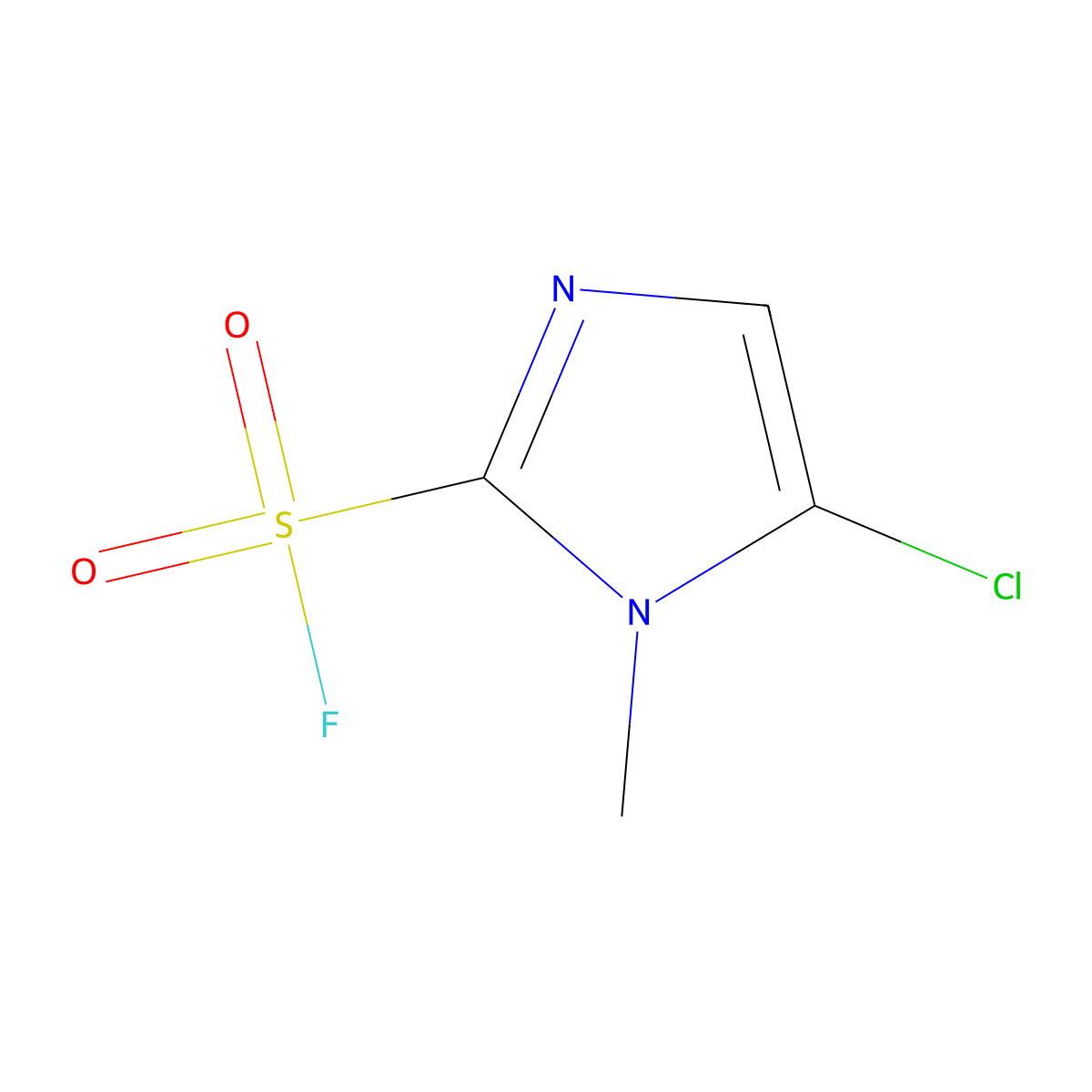 5-chloro-1-methyl-1H-imidazole-2-sulfonylfluoride molecular structure, CAS 2344680-90-4