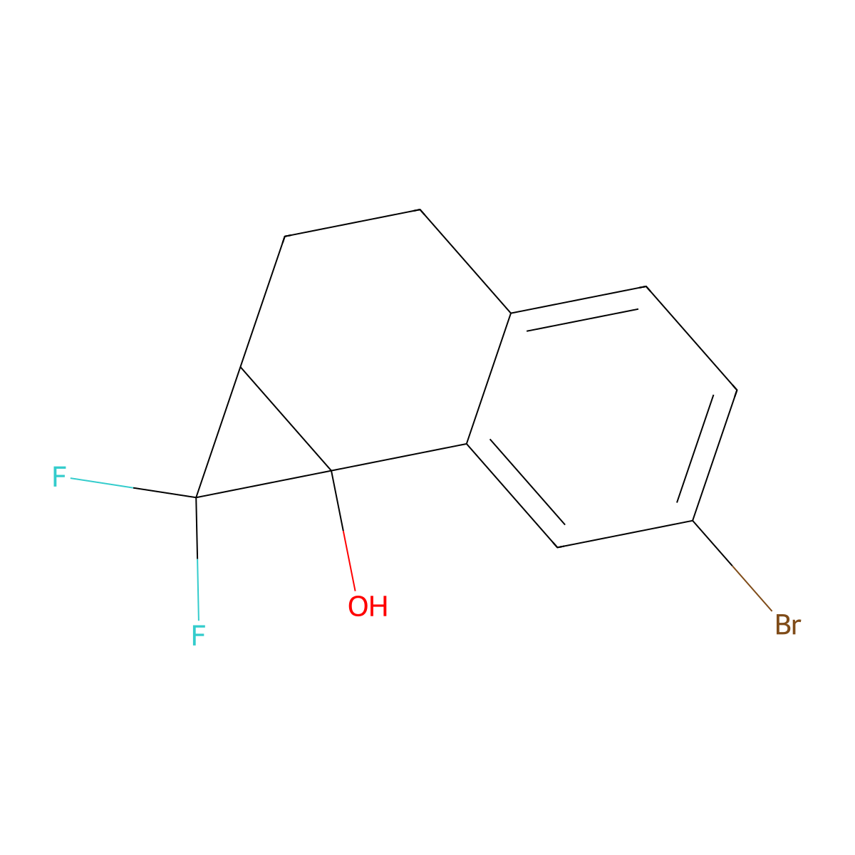 3-bromo-1,1-difluoro-1H,1aH,6H,7H,7aH-cyclopropa[a]naphthalen-1a-ol molecular structure, CAS 2344680-93-7