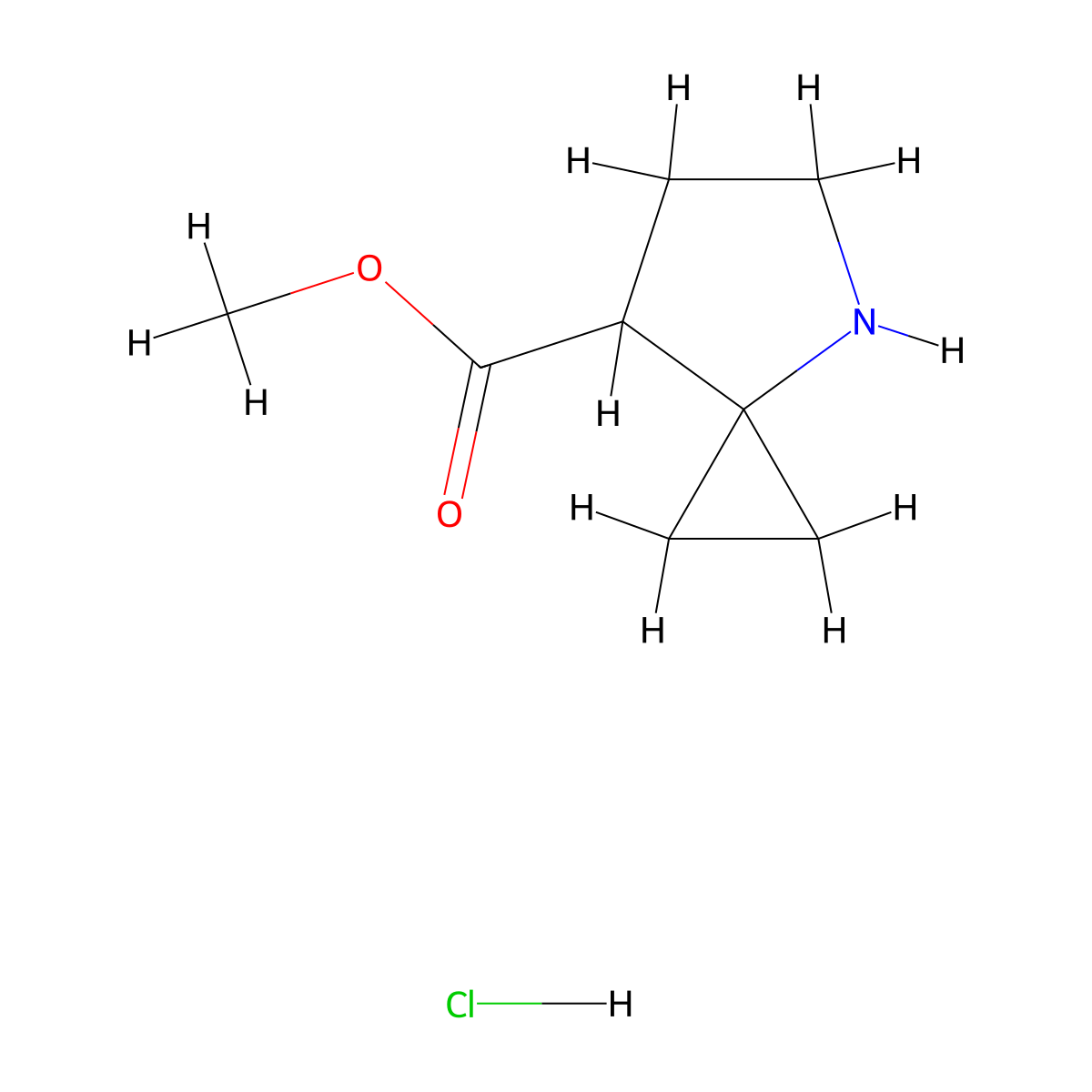 Methyl 4-azaspiro(2.4)heptane-7-carboxylate hydrochloride molecular structure, CAS 2344681-02-1