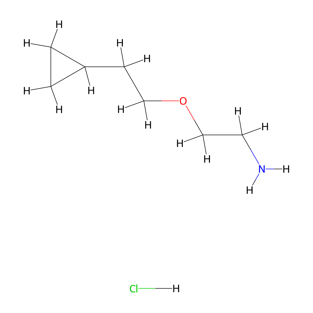 2-(2-Cyclopropylethoxy)ethan-1-amine hydrochloride molecular structure, CAS 2344681-08-7
