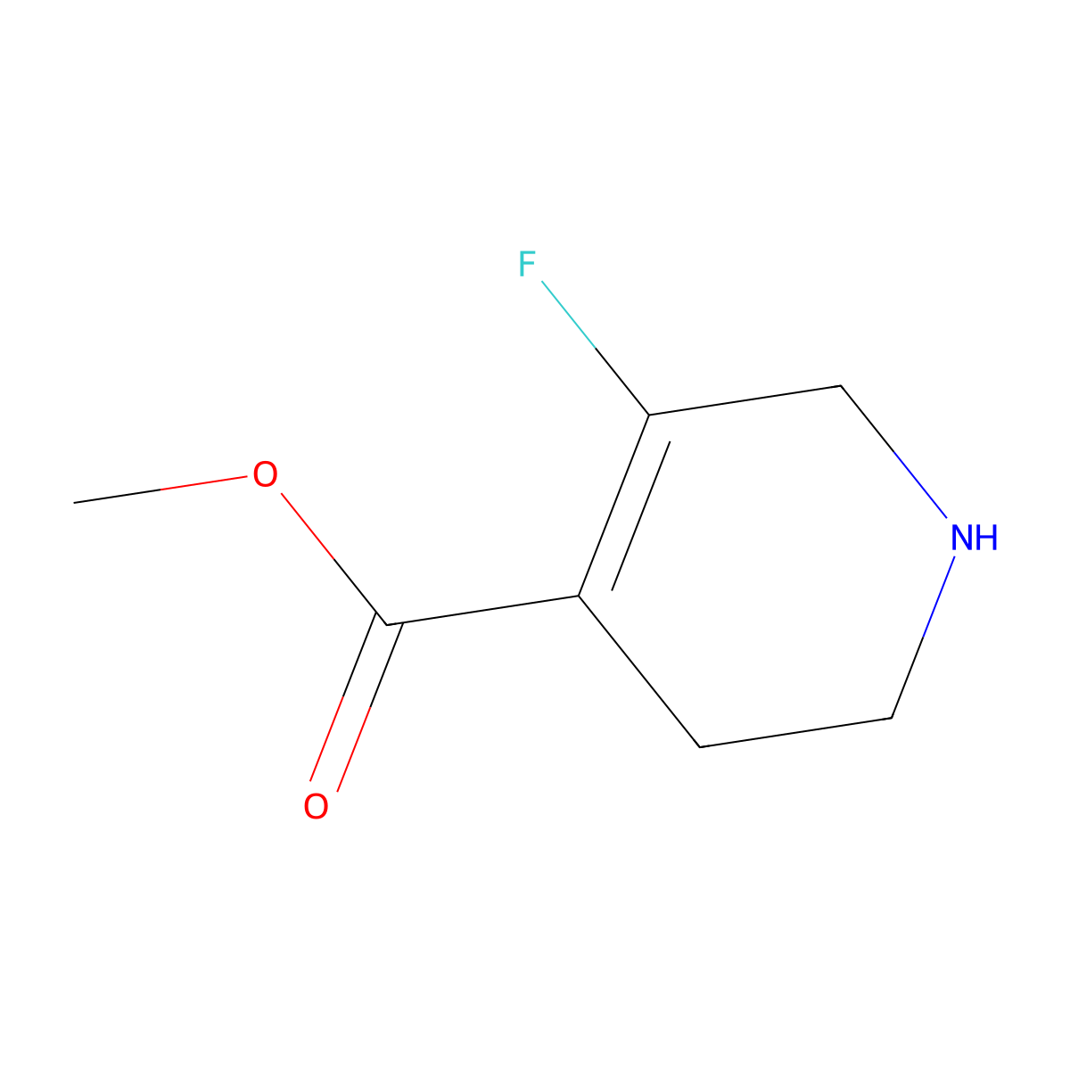 Methyl 5-fluoro-1,2,3,6-tetrahydropyridine-4-carboxylate molecular structure, CAS 2344681-12-3