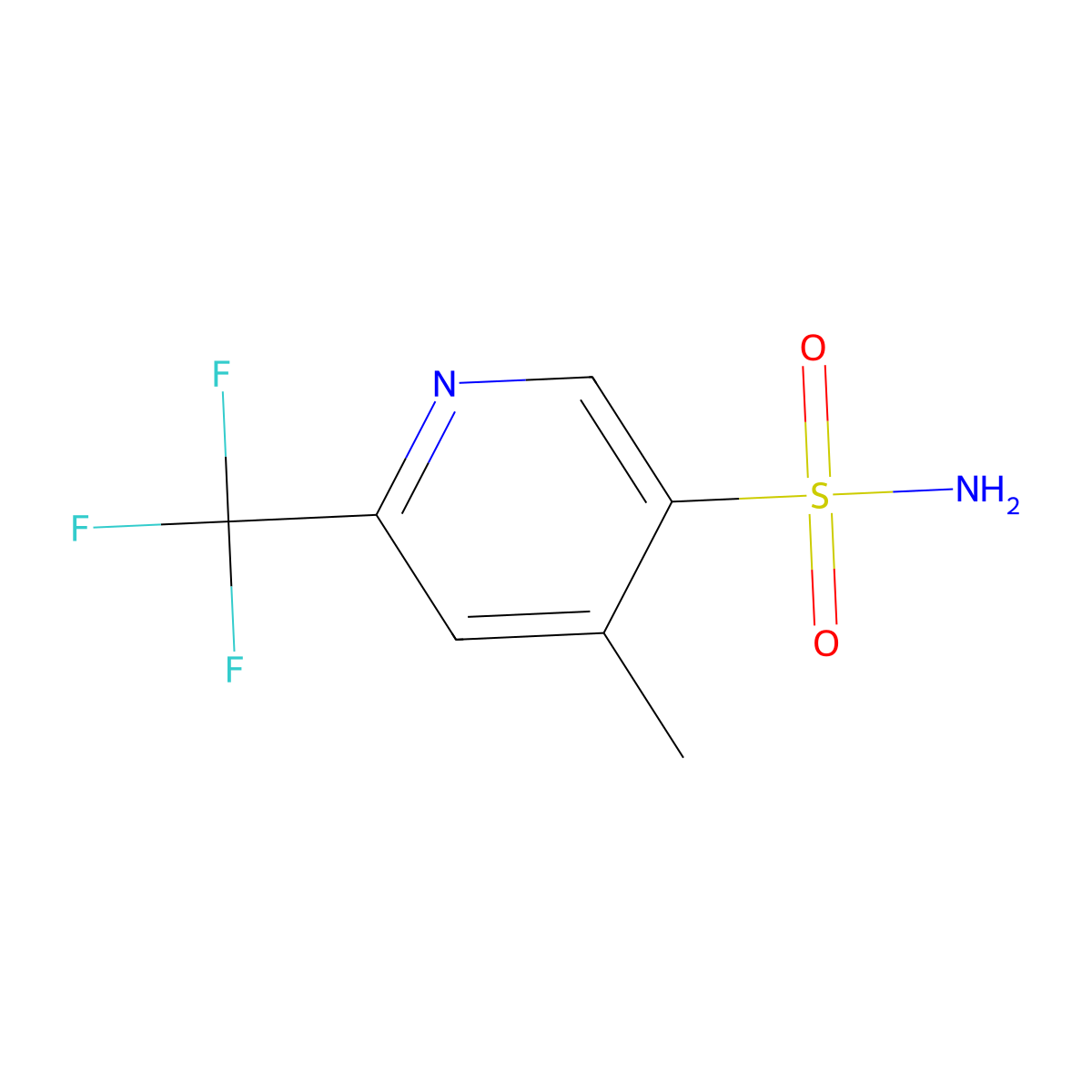 4-Methyl-6-(trifluoromethyl)pyridine-3-sulfonamide molecular structure, CAS 2344681-13-4
