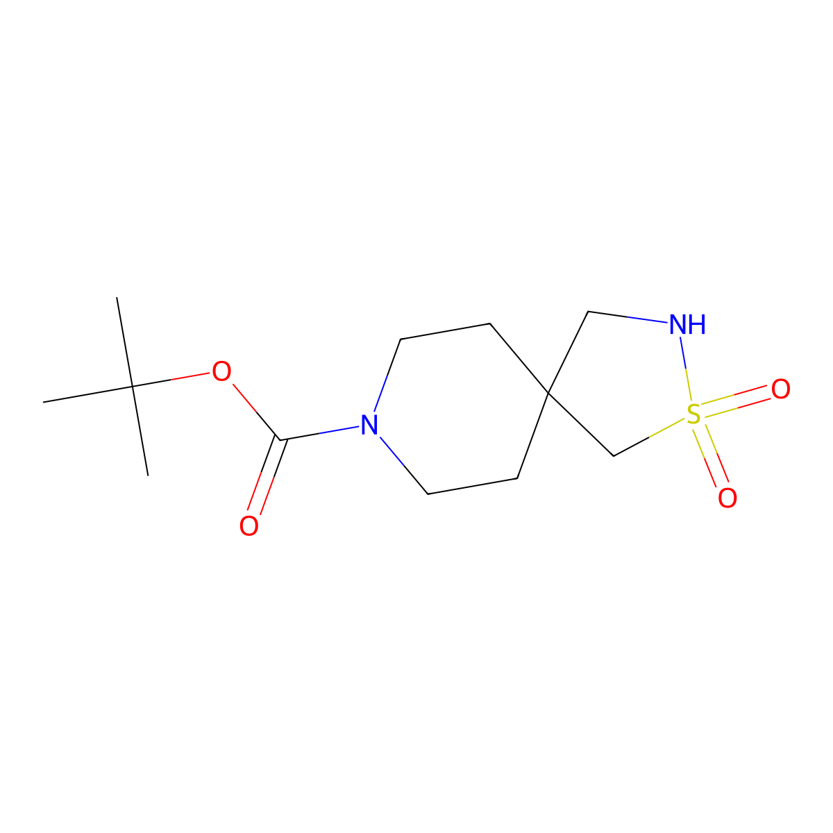 Tert-butyl 2,2-dioxo-2lambda6-thia-3,8-diazaspiro(4.5)decane-8-carboxylate molecular structure, CAS 2344681-17-8