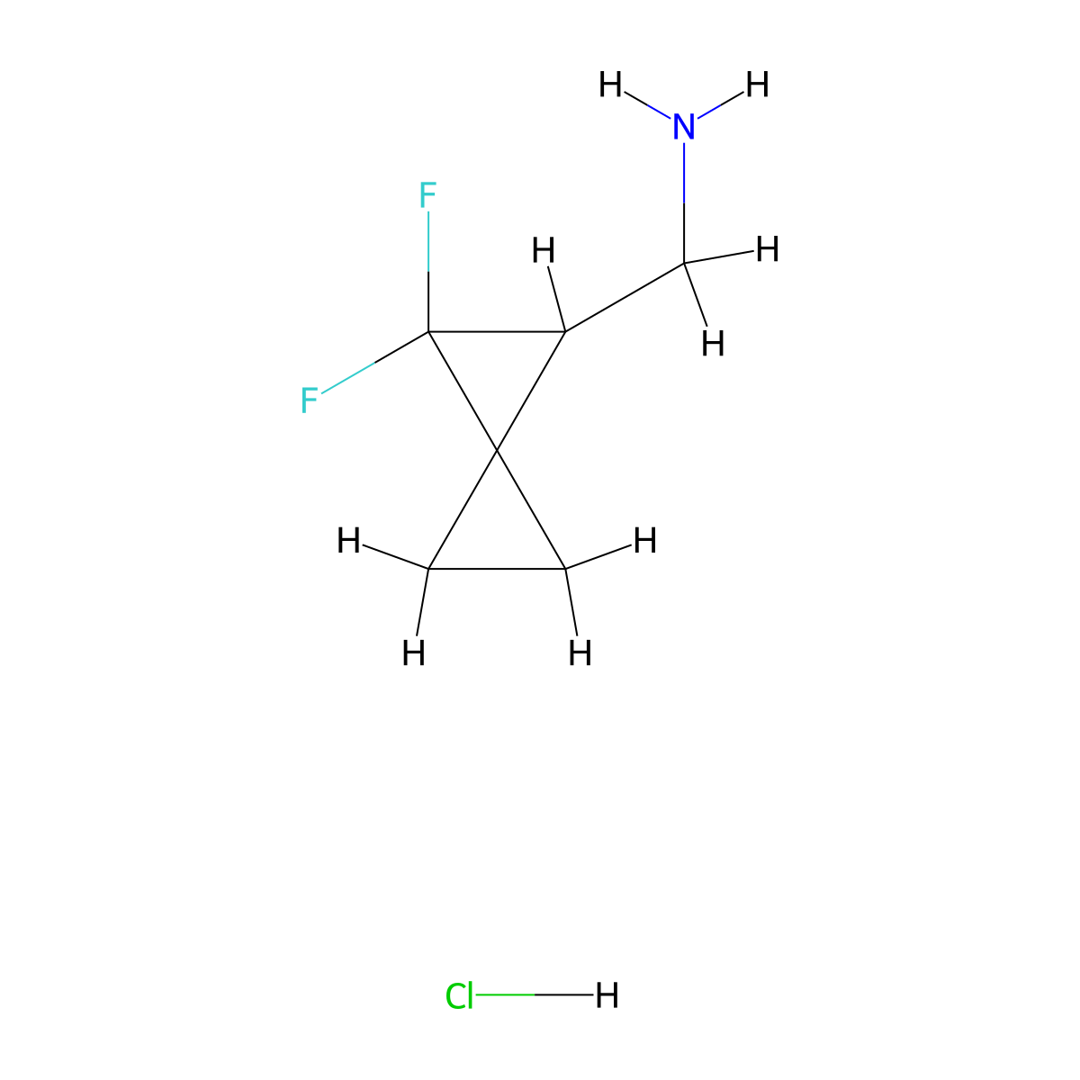 {2,2-Difluorospiro[2.2]pentan-1-yl}methanamine hydrochloride molecular structure, CAS 2344681-18-9