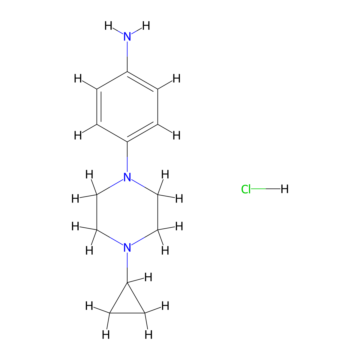 4-(4-Cyclopropylpiperazin-1-yl)aniline hydrochloride molecular structure, CAS 2344681-23-6