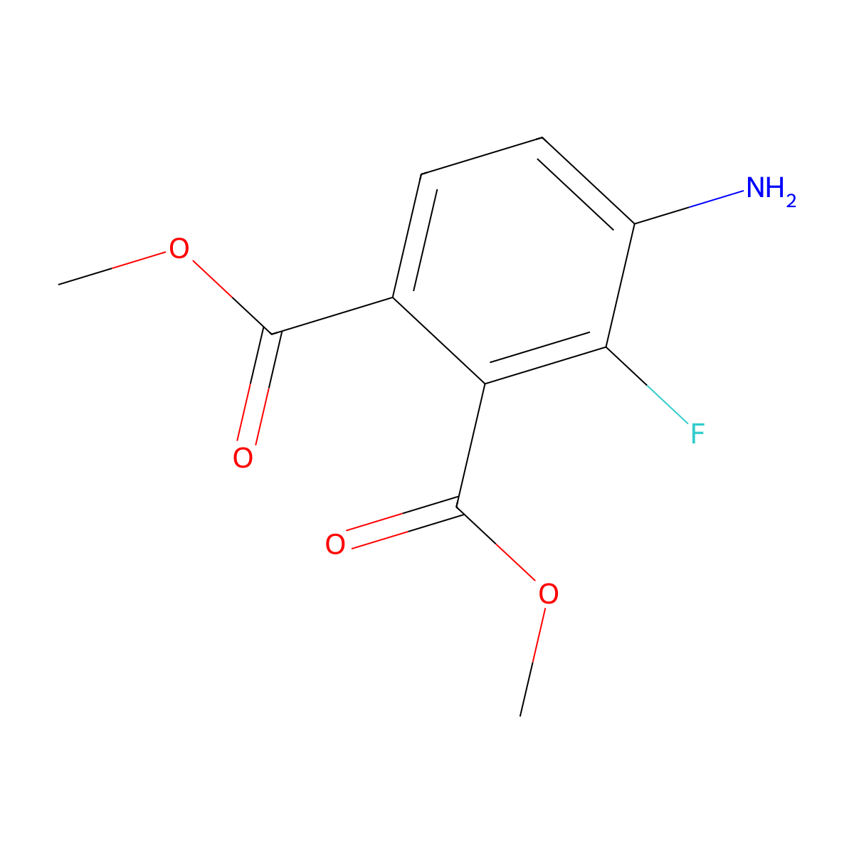 1,2-Dimethyl 4-amino-3-fluorobenzene-1,2-dicarboxylate molecular structure, CAS 2344681-26-9