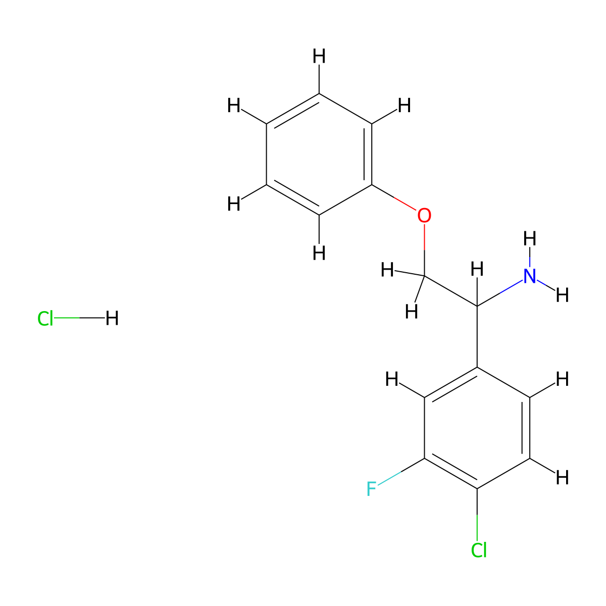 1-(4-Chloro-3-fluorophenyl)-2-phenoxyethan-1-amine hydrochloride molecular structure, CAS 2344681-29-2