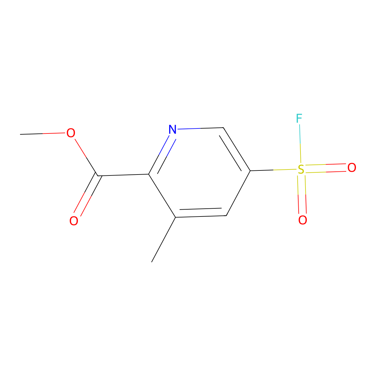 Methyl 5-fluorosulfonyl-3-methylpyridine-2-carboxylate molecular structure, CAS 2344681-31-6