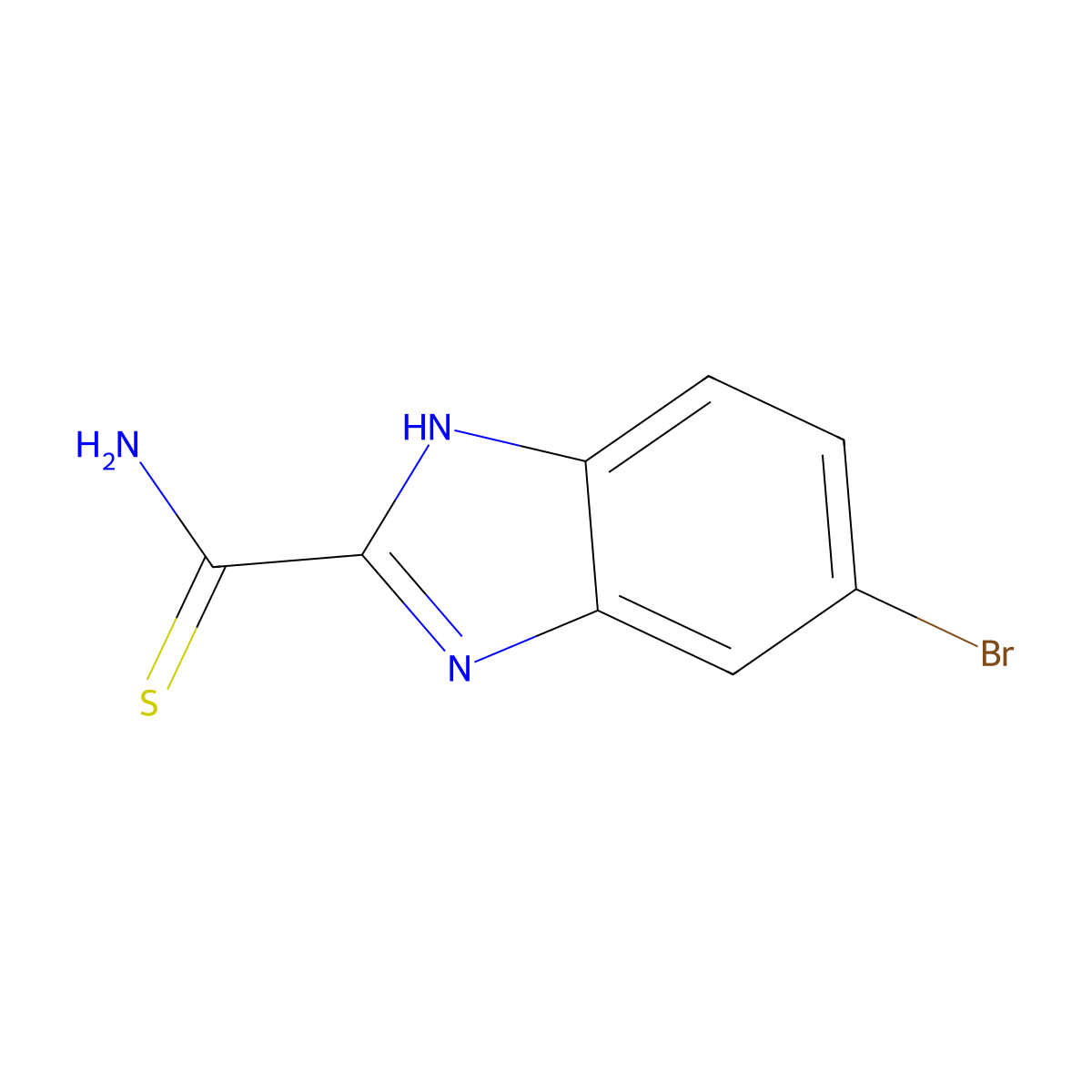 5-bromo-1H-1,3-benzodiazole-2-carbothioamide molecular structure, CAS 2344681-32-7