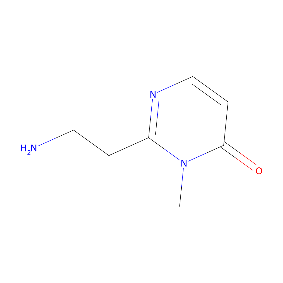2-(2-Aminoethyl)-3-methyl-3,4-dihydropyrimidin-4-one molecular structure, CAS 2344681-33-8