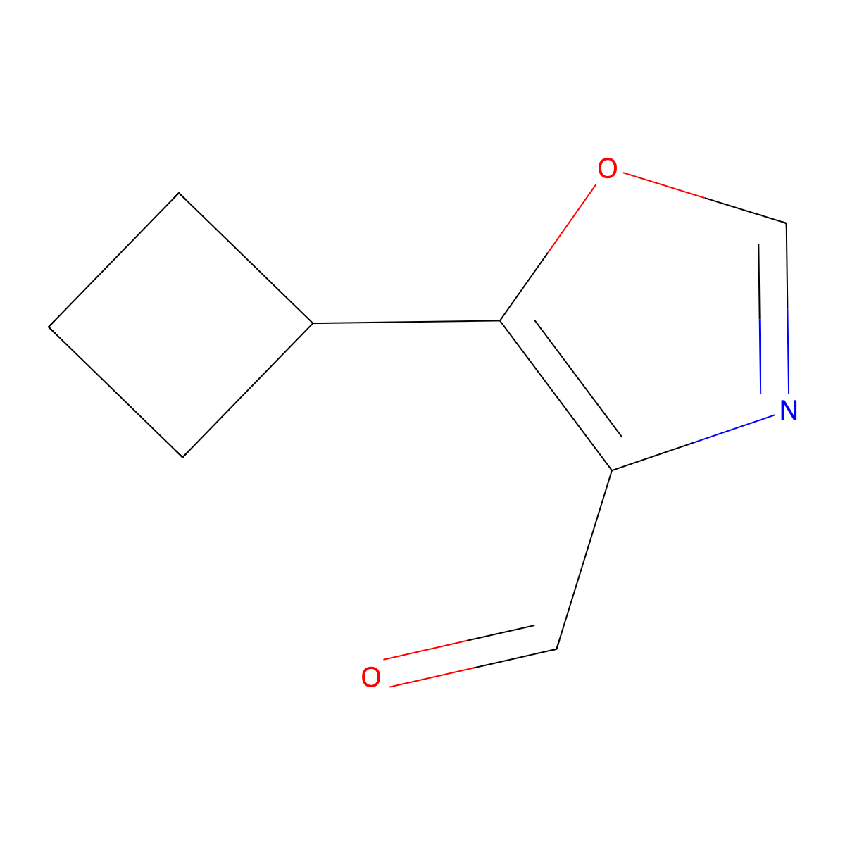 5-Cyclobutyl-1,3-oxazole-4-carbaldehyde molecular structure, CAS 2344681-40-7
