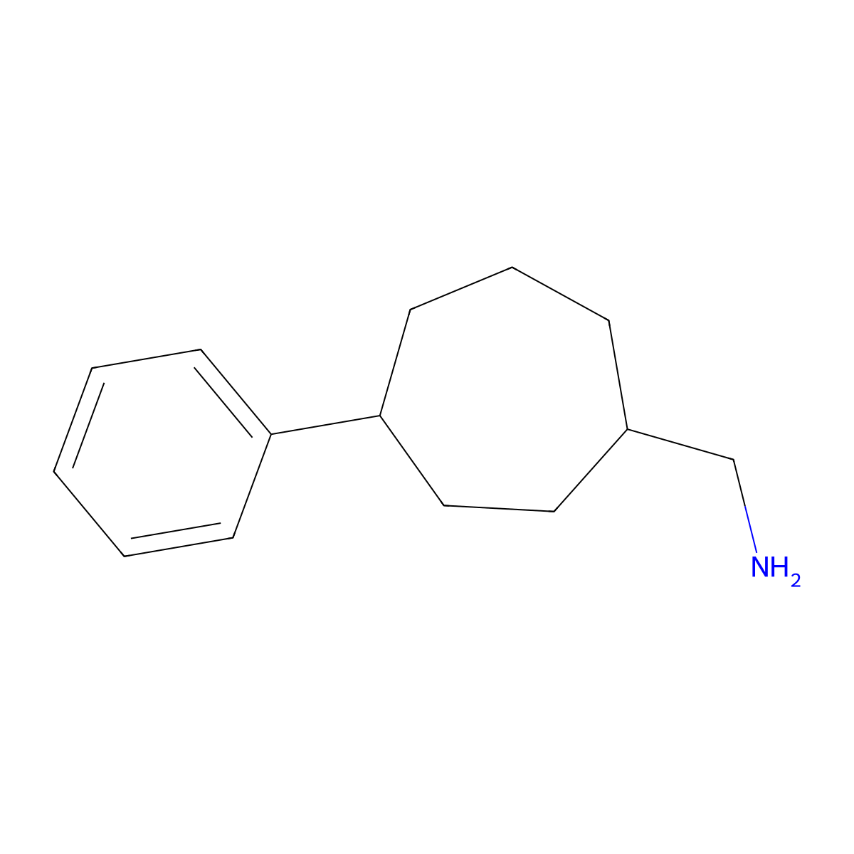 (4-Phenylcycloheptyl)methanamine molecular structure, CAS 2344681-44-1
