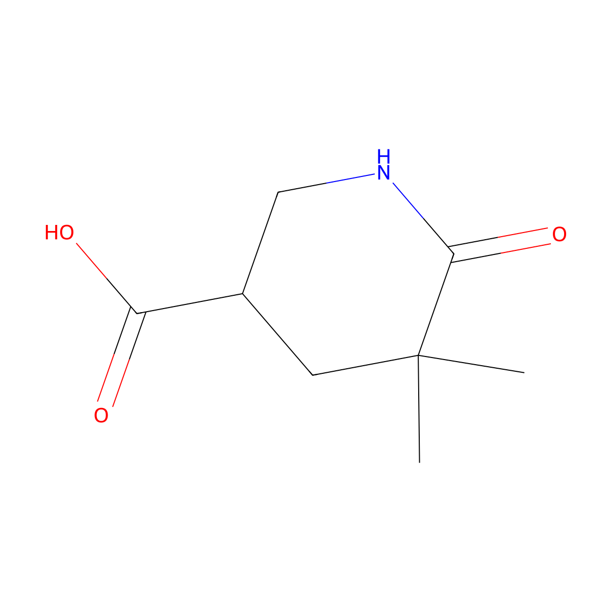 5,5-Dimethyl-6-oxopiperidine-3-carboxylic acid molecular structure, CAS 2344681-46-3