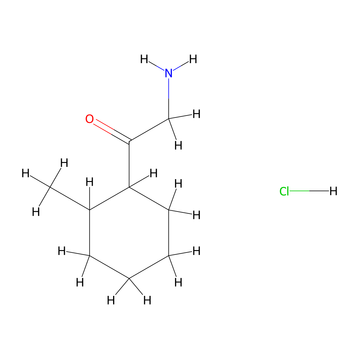 2-Amino-1-(2-methylcyclohexyl)ethan-1-one hydrochloride molecular structure, CAS 2344681-48-5