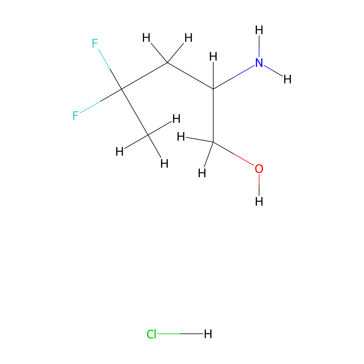 2-Amino-4,4-difluoropentan-1-ol hydrochloride molecular structure, CAS 2344681-49-6