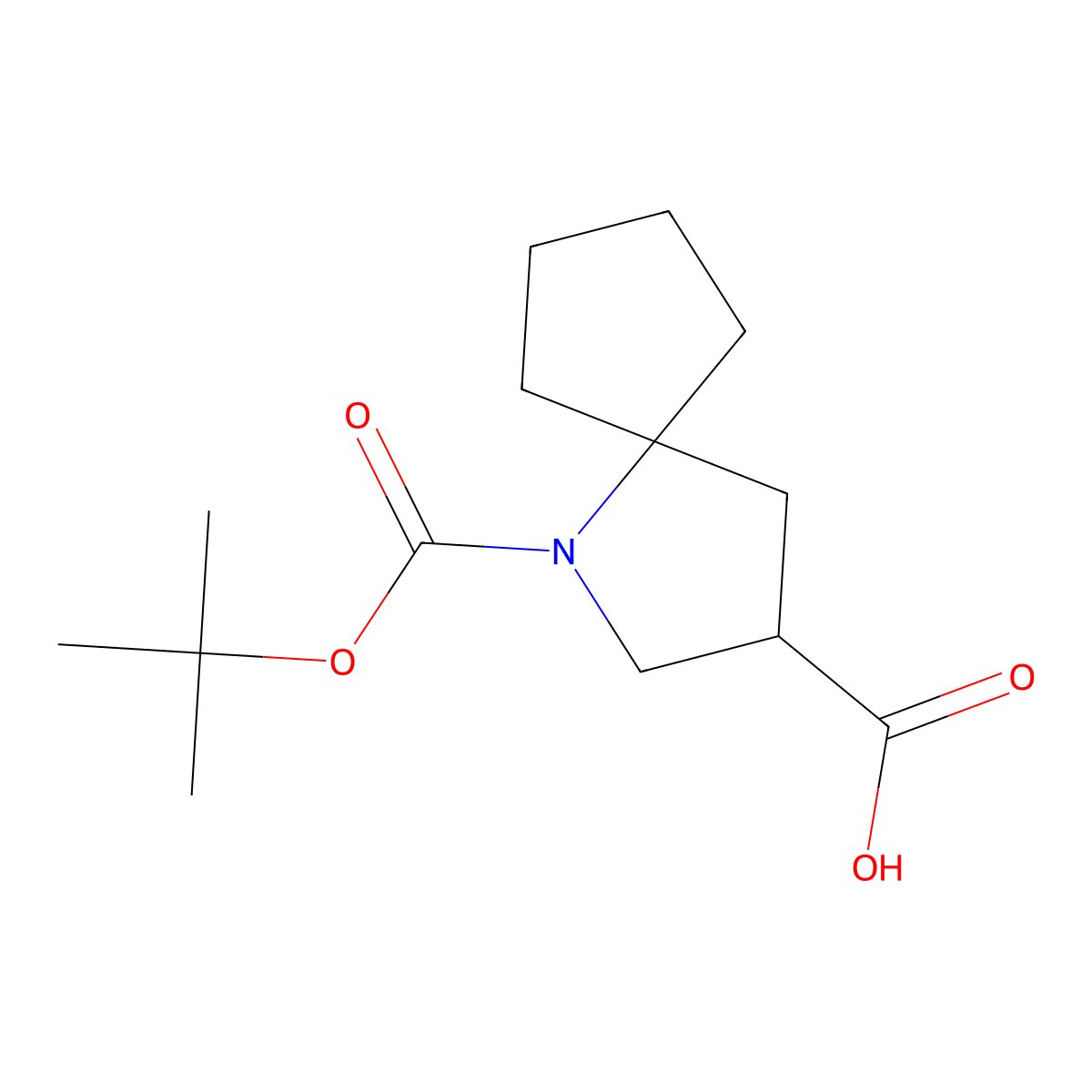 1-[(Tert-butoxy)carbonyl]-1-azaspiro[4.4]nonane-3-carboxylicacid molecular structure, CAS 2344684-97-3