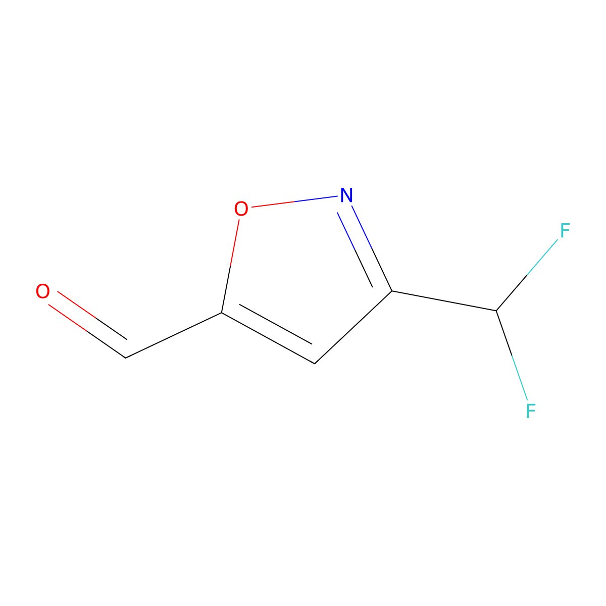 3-(Difluoromethyl)-1,2-oxazole-5-carbaldehyde molecular structure, CAS 2344685-03-4