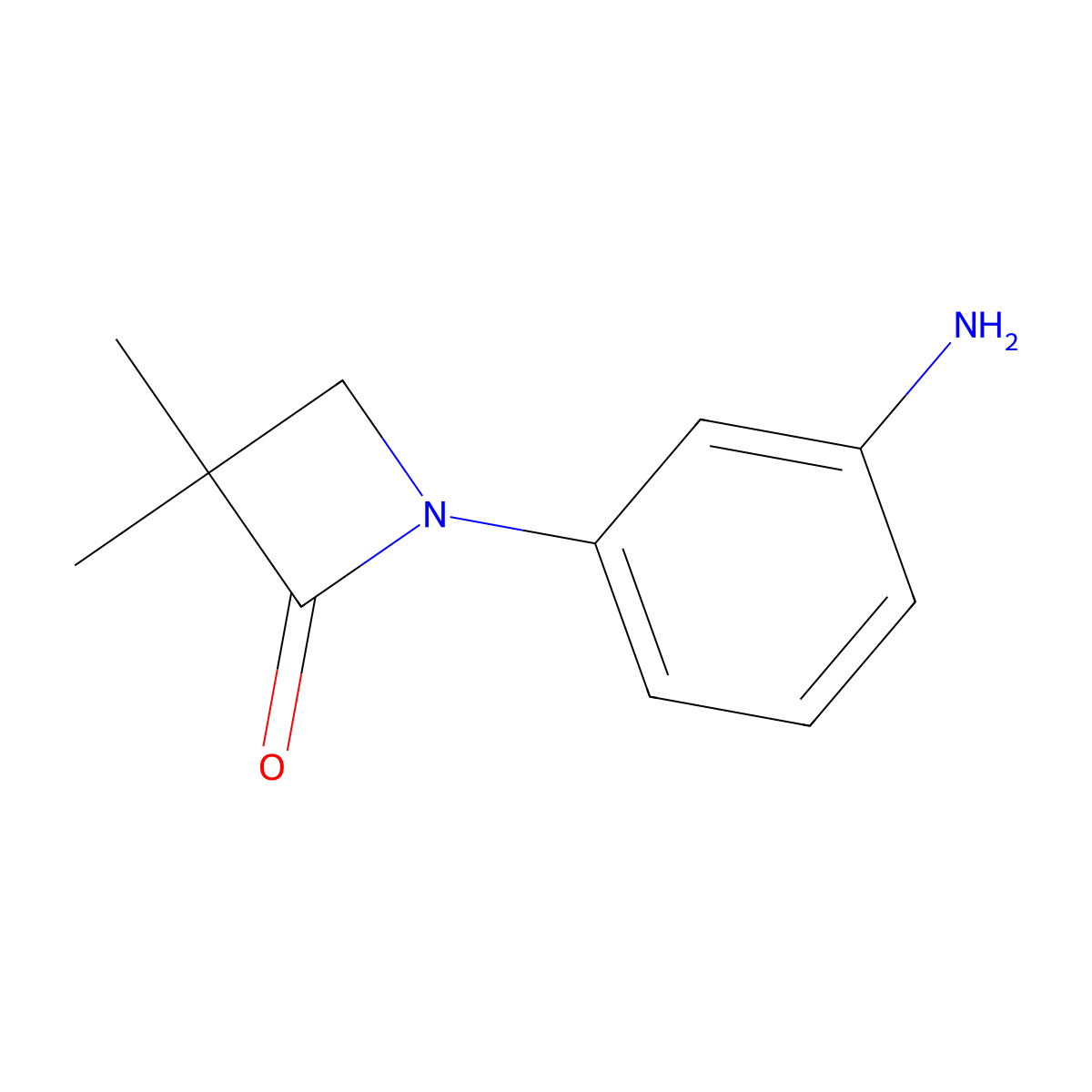 1-(3-Aminophenyl)-3,3-dimethylazetidin-2-one molecular structure, CAS 2344685-04-5