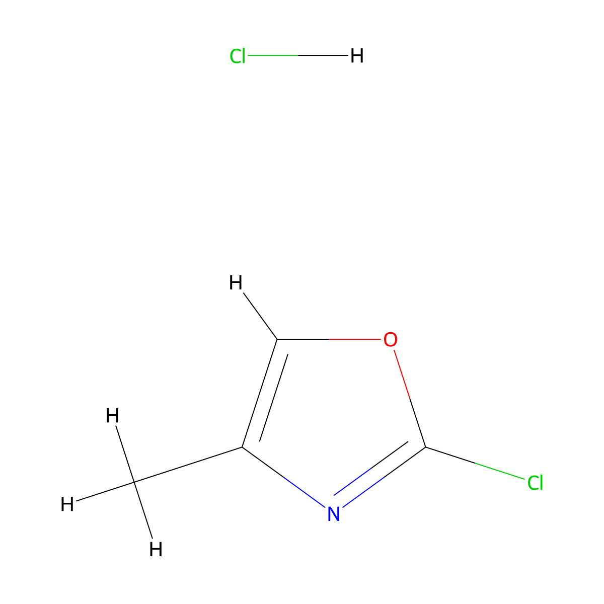 2-Chloro-4-methyl-1,3-oxazole hydrochloride molecular structure, CAS 2344685-08-9