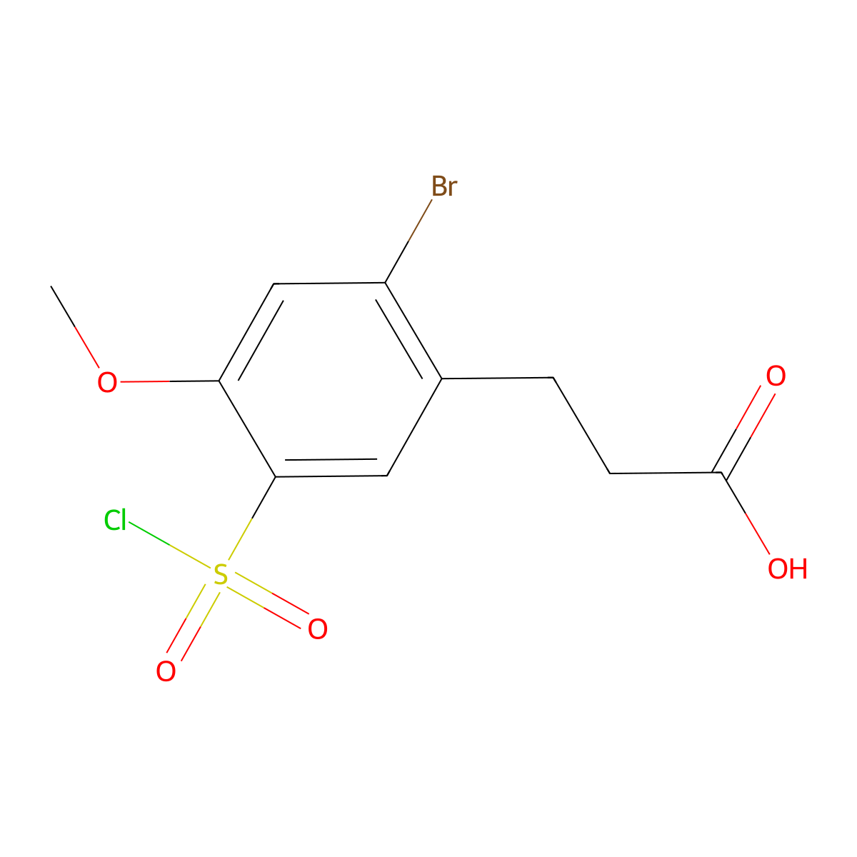 3-[2-Bromo-5-(chlorosulfonyl)-4-methoxyphenyl]propanoicacid molecular structure, CAS 2344685-13-6