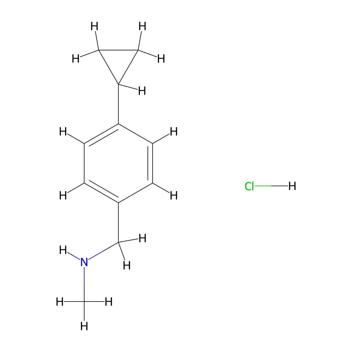[(4-Cyclopropylphenyl)methyl](methyl)aminehydrochloride molecular structure, CAS 2344685-14-7