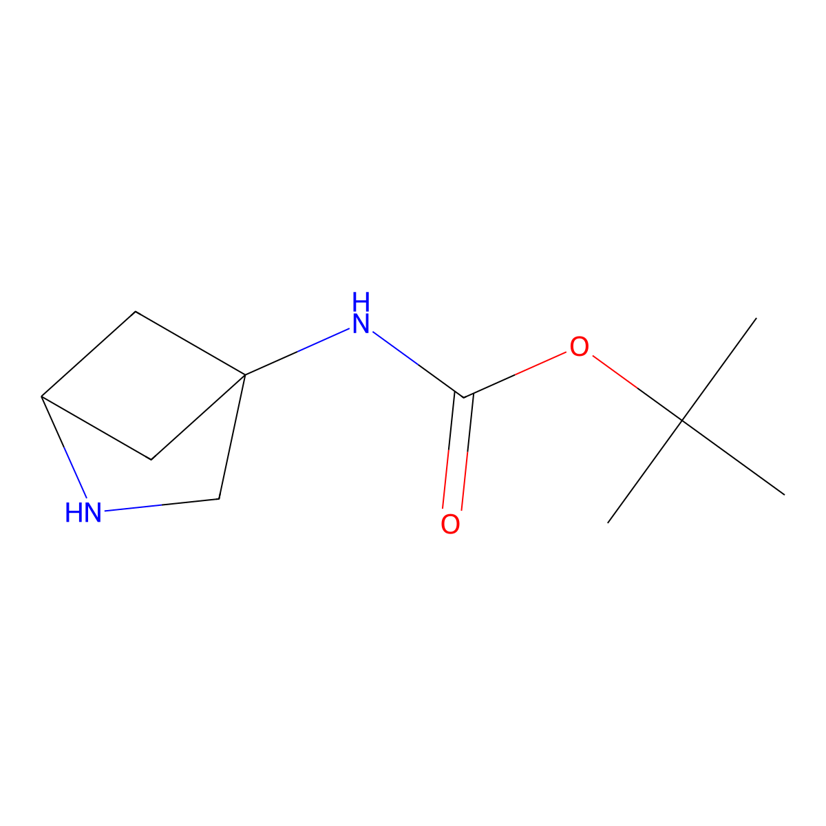 tert-butyl N-(2-azabicyclo(2.1.1)hexan-4-yl)carbamate molecular structure, CAS 2344685-16-9