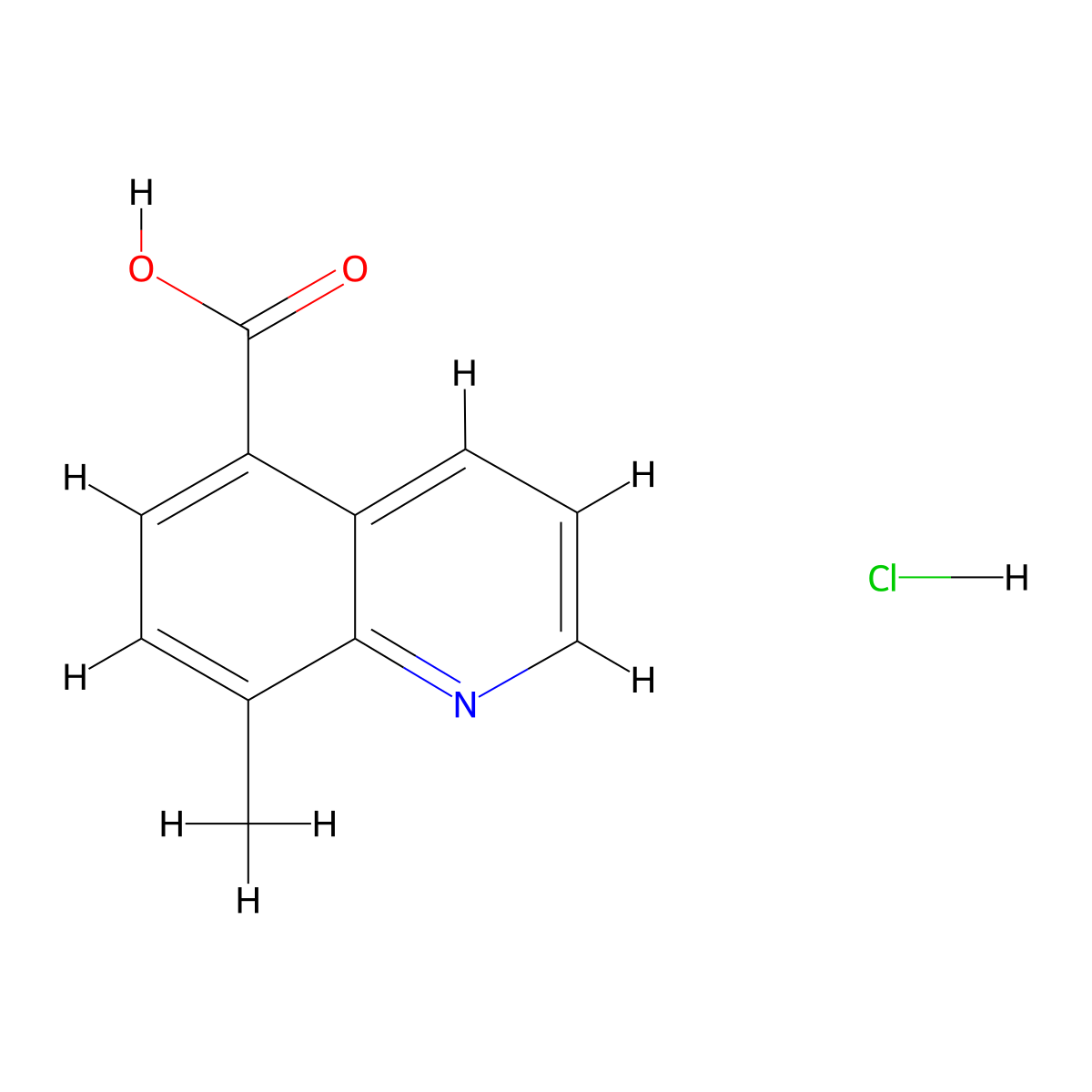8-Methylquinoline-5-carboxylic acid hydrochloride molecular structure, CAS 2344685-21-6