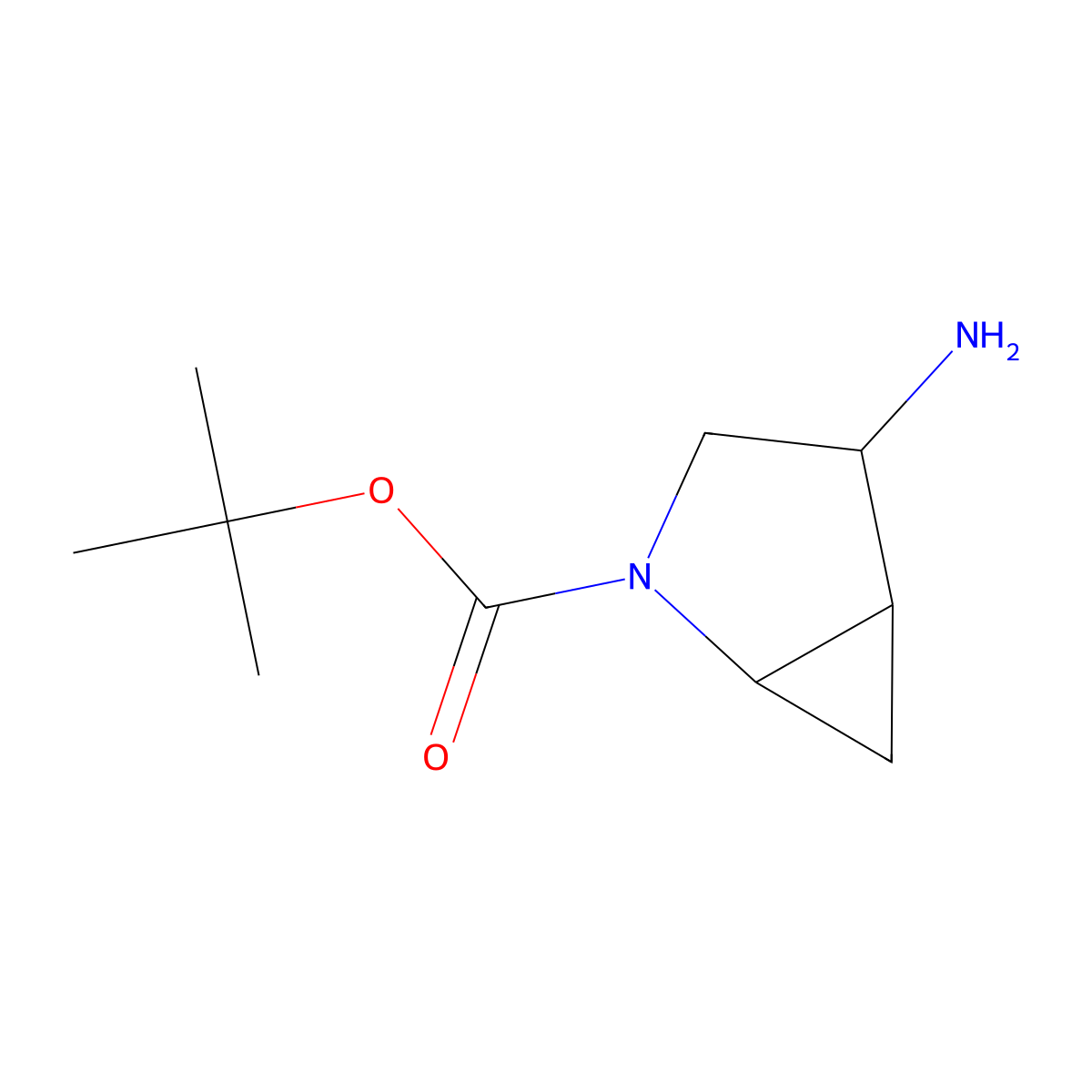 Tert-butyl 4-amino-2-azabicyclo[3.1.0]hexane-2-carboxylate molecular structure, CAS 2344685-22-7