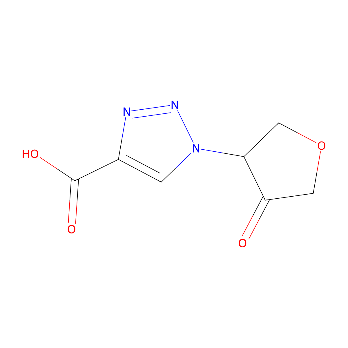 1-(4-oxooxolan-3-yl)-1H-1,2,3-triazole-4-carboxylicacid molecular structure, CAS 2344685-23-8