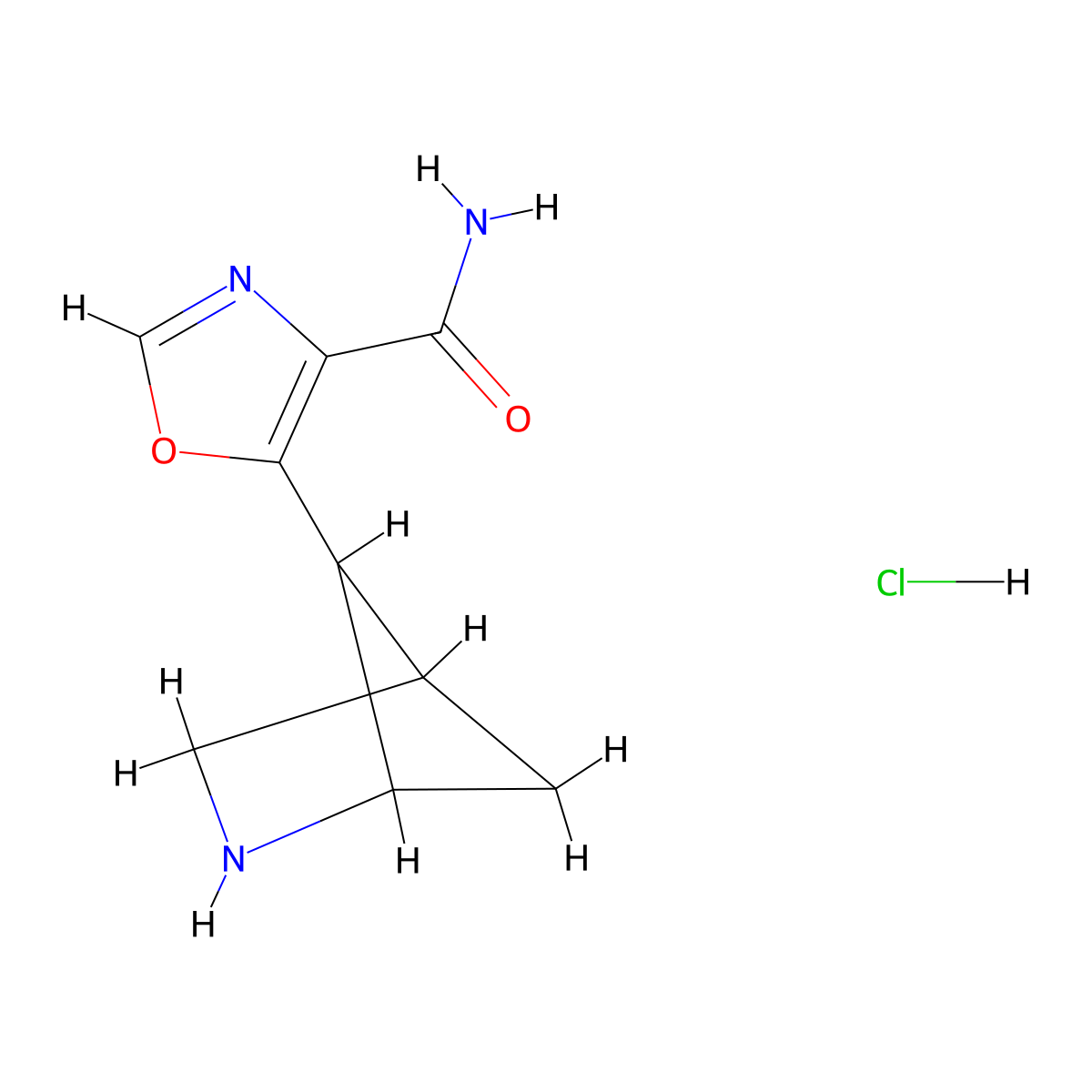5-{2-Azabicyclo[2.1.1]hexan-5-yl}-1,3-oxazole-4-carboxamide hydrochloride molecular structure, CAS 2344685-35-2