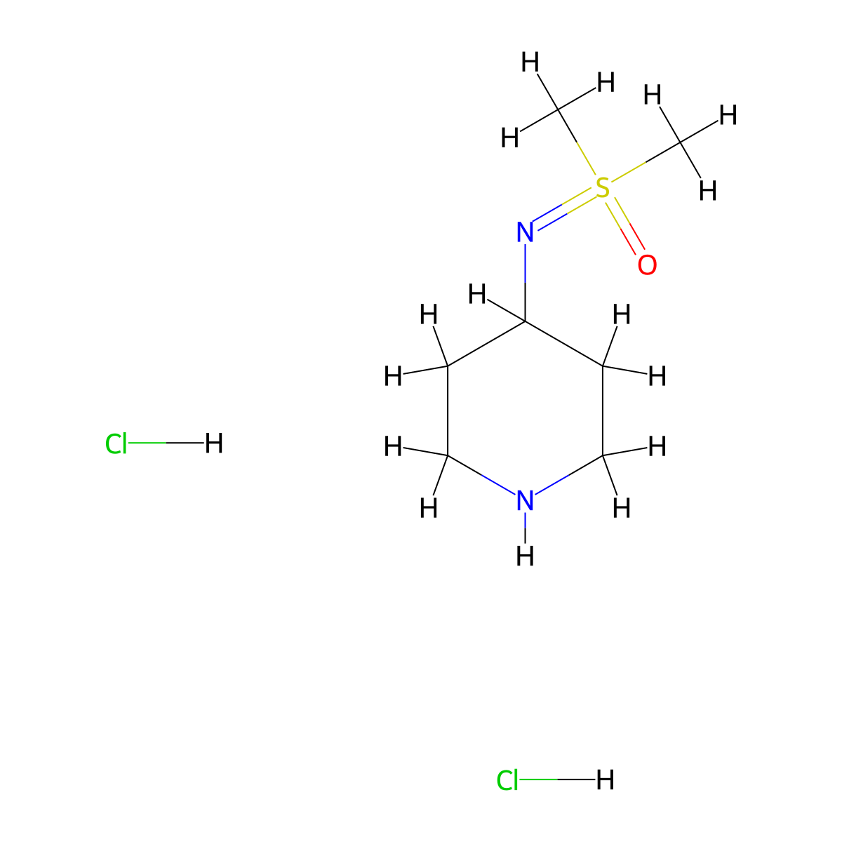 Dimethyl((piperidin-4-yl)imino)-lambda6-sulfanone dihydrochloride molecular structure, CAS 2344685-36-3