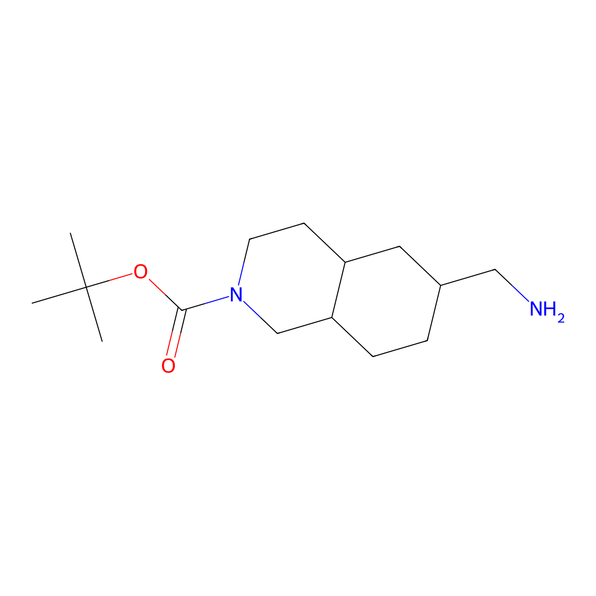 Tert-butyl6-(aminomethyl)-decahydroisoquinoline-2-carboxylate molecular structure, CAS 2344685-38-5