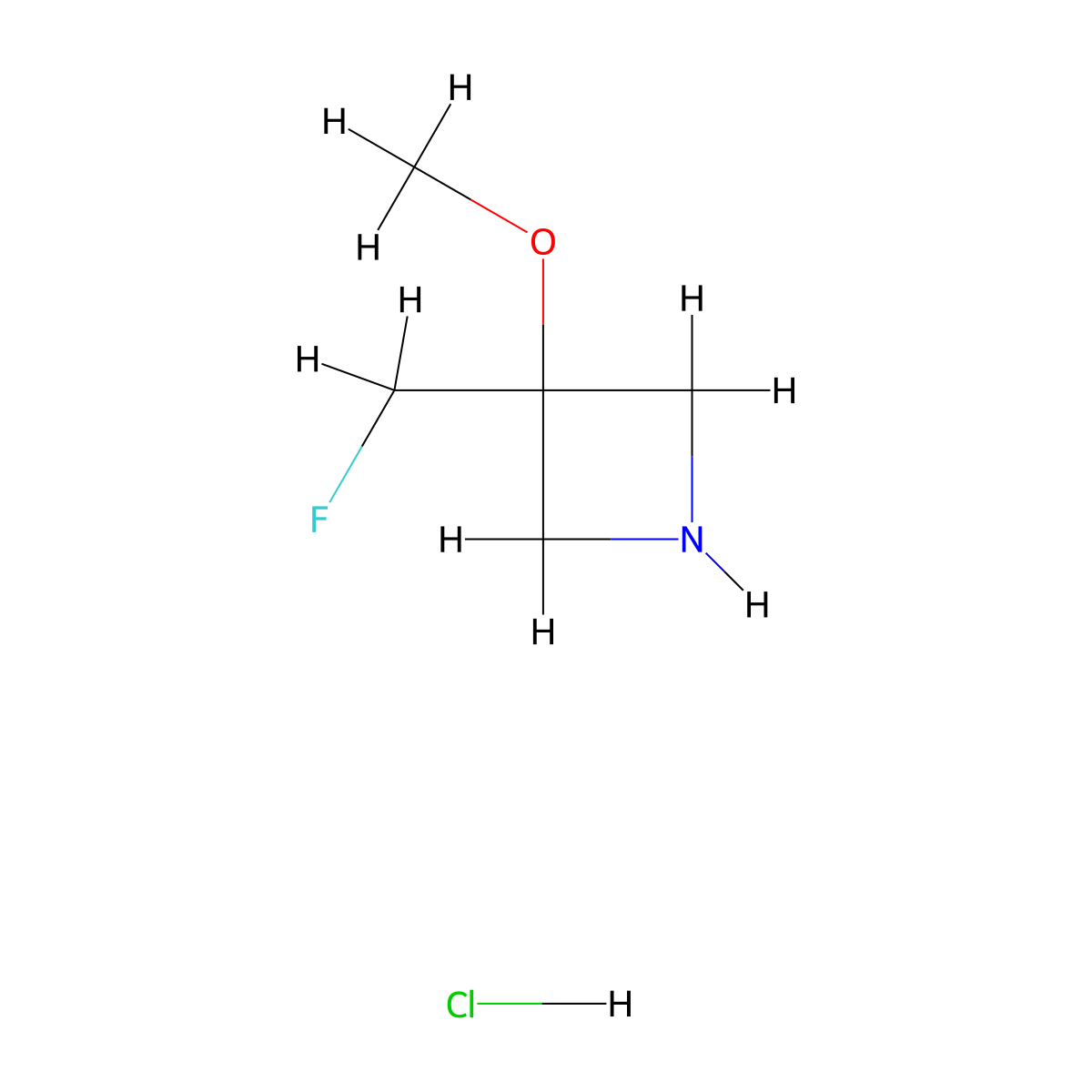 3-(Fluoromethyl)-3-methoxyazetidine hydrochloride molecular structure, CAS 2344685-41-0