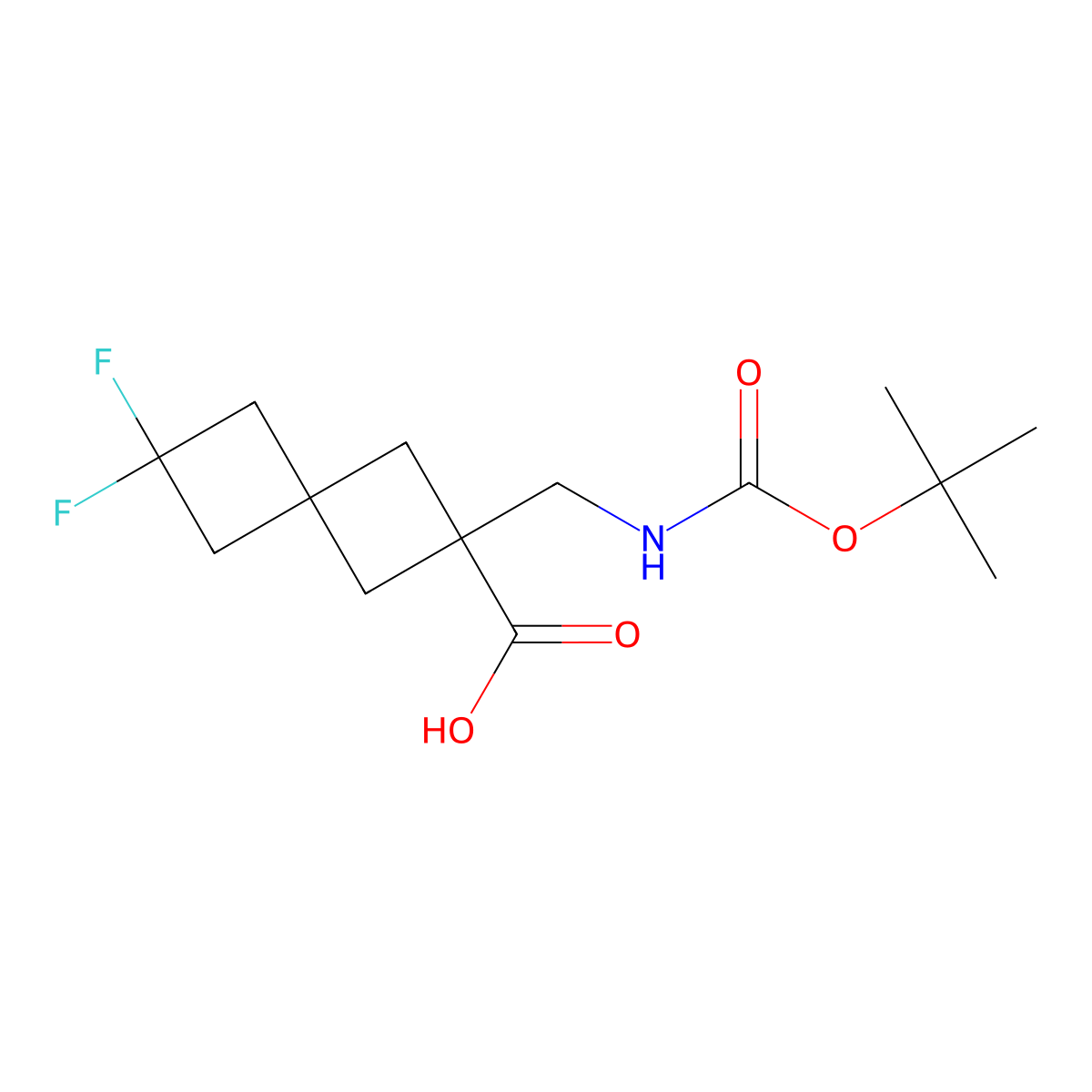 2-({[(Tert-butoxy)carbonyl]amino}methyl)-6,6-difluorospiro[3.3]heptane-2-carboxylicacid molecular structure, CAS 2344685-43-2