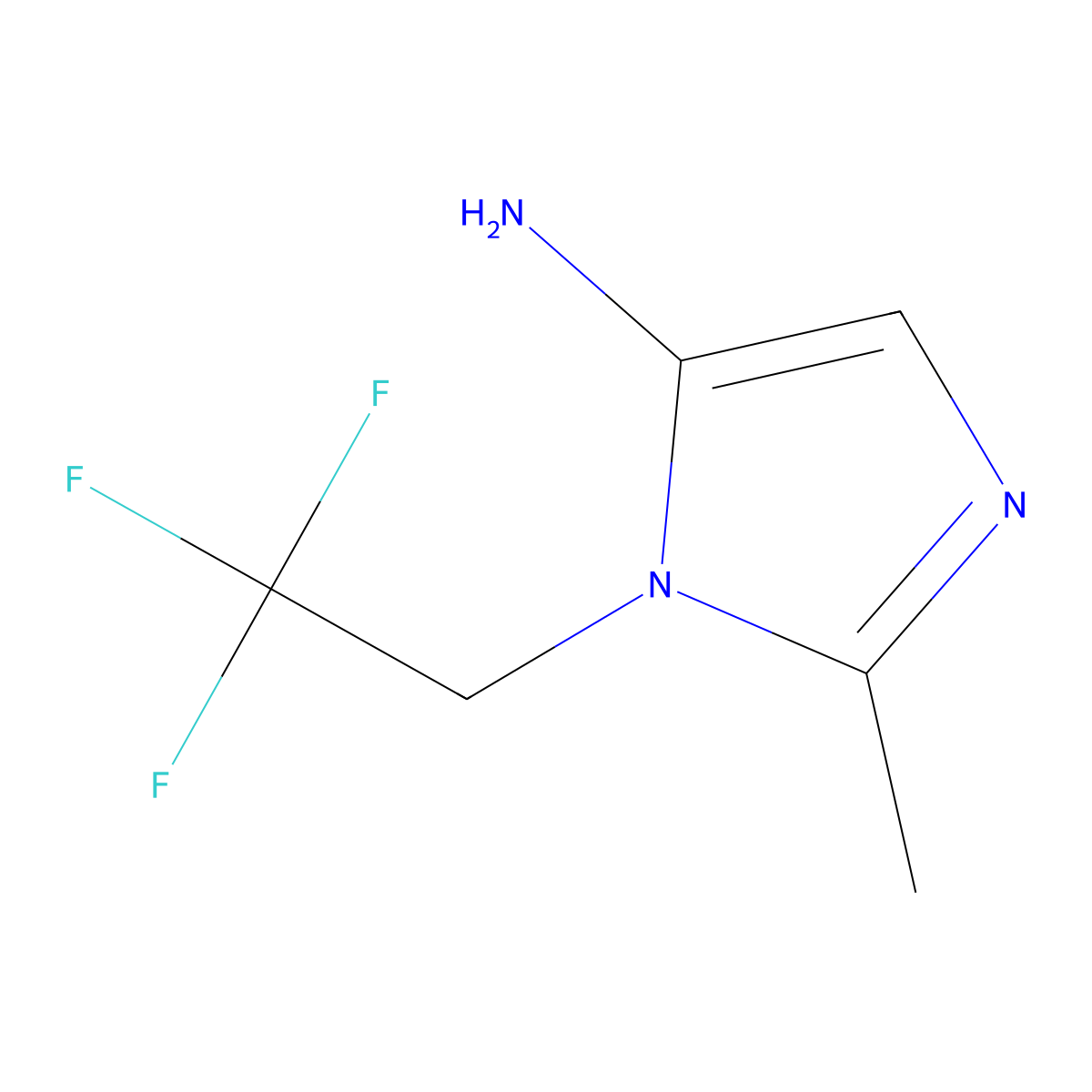 2-methyl-1-(2,2,2-trifluoroethyl)-1H-imidazol-5-amine molecular structure, CAS 2344685-45-4