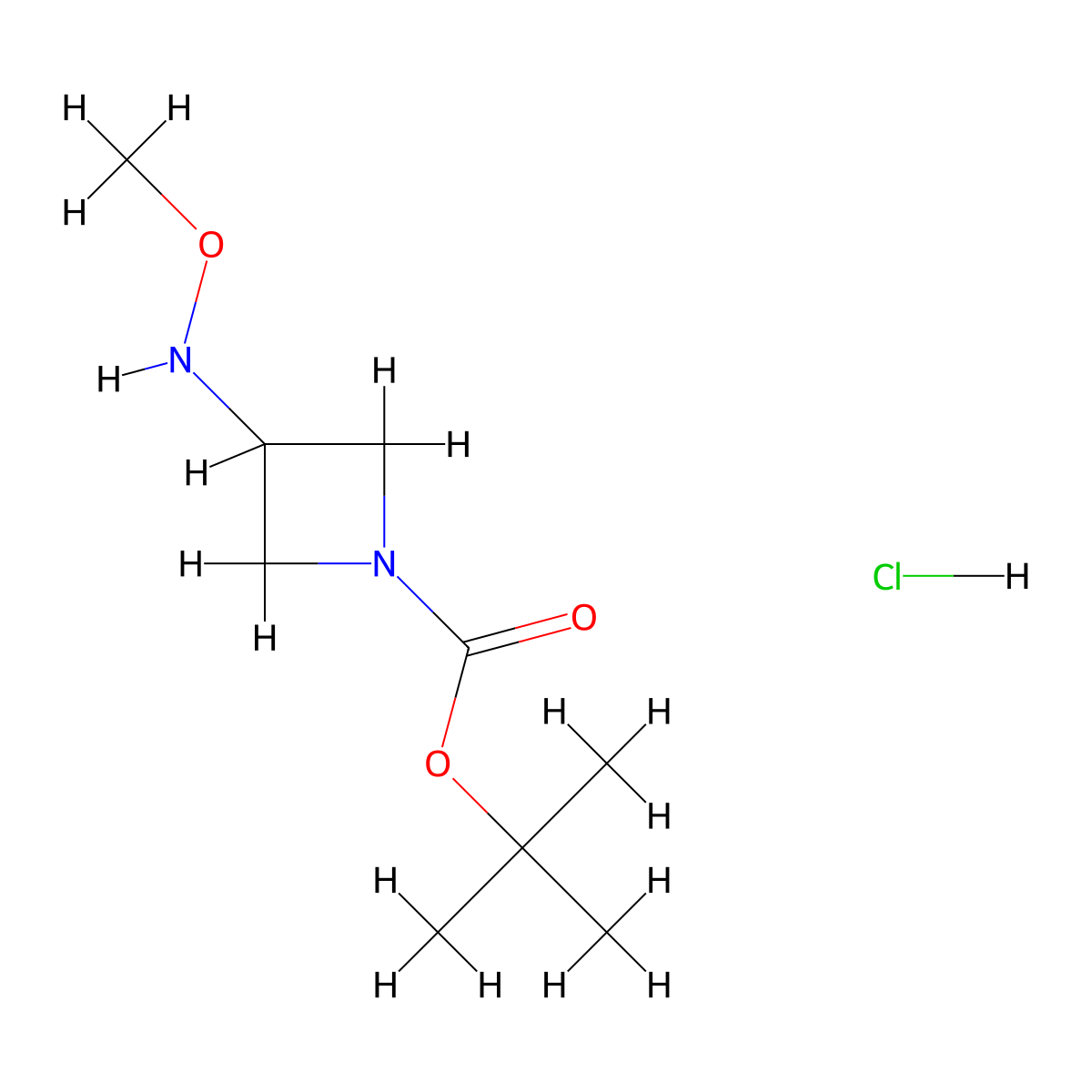 Tert-butyl3-(methoxyamino)azetidine-1-carboxylatehydrochloride molecular structure, CAS 2344685-48-7