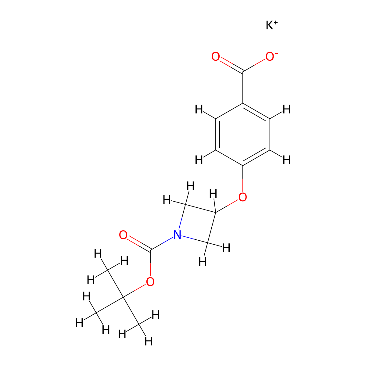 Potassium4-({1-[(tert-butoxy)carbonyl]azetidin-3-yl}oxy)benzoate molecular structure, CAS 2344685-63-6