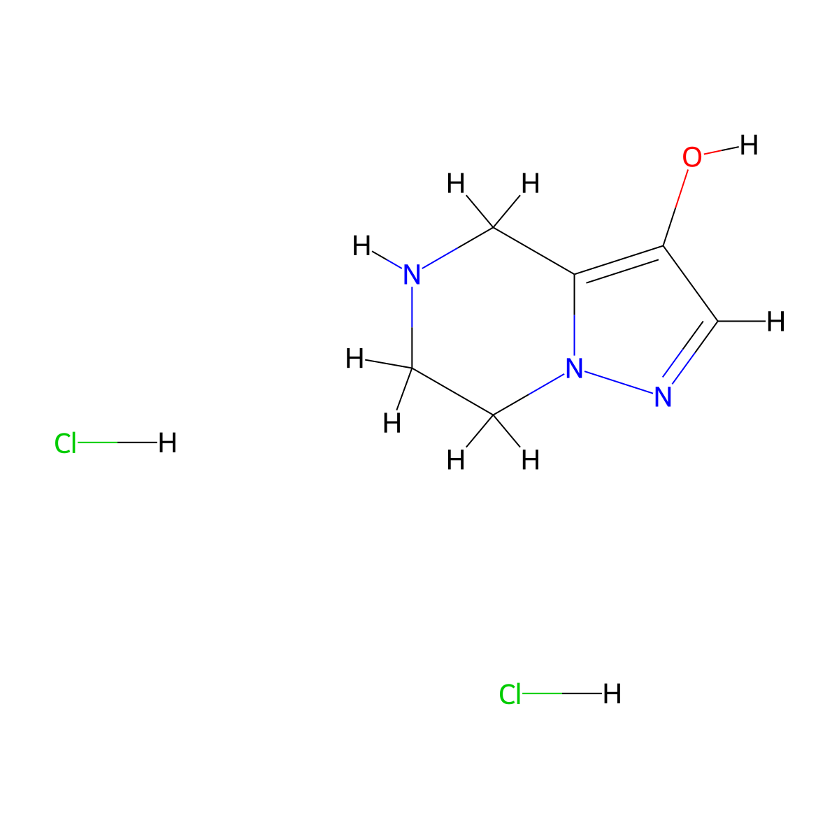 4H,5H,6H,7H-pyrazolo(1,5-a)pyrazin-3-ol dihydrochloride molecular structure, CAS 2344685-66-9