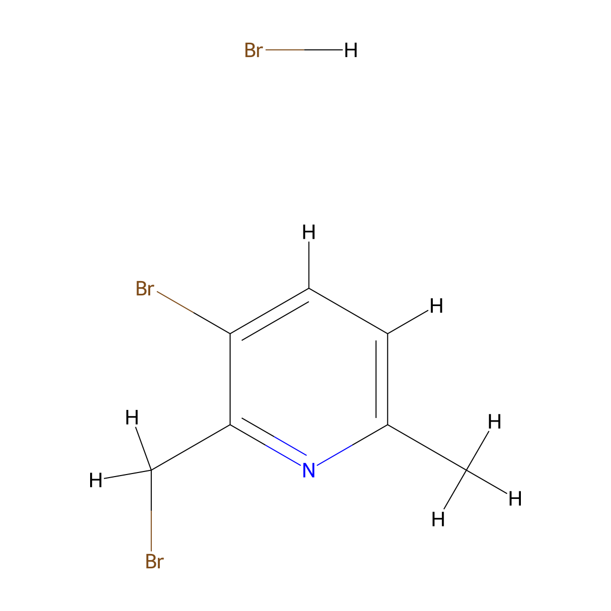 3-Bromo-2-(bromomethyl)-6-methylpyridine hydrobromide molecular structure, CAS 2344685-73-8