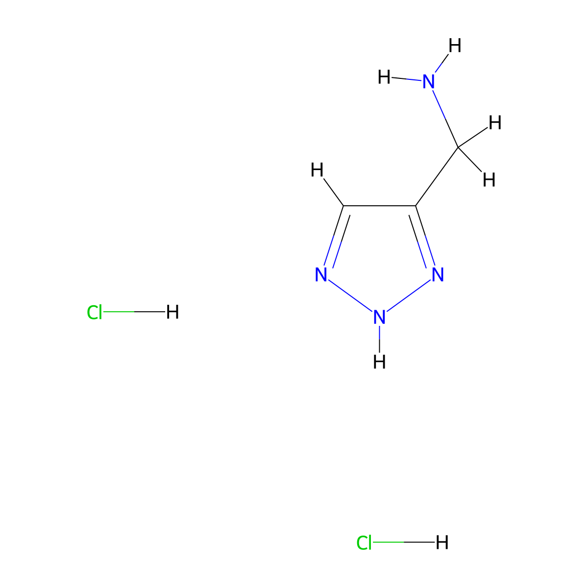 (1H-1,2,3-triazol-4-yl)methanamine dihydrochloride molecular structure, CAS 2344685-81-8