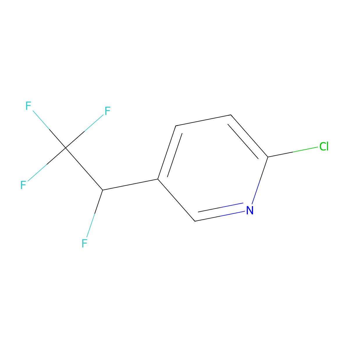 2-Chloro-5-(1,2,2,2-tetrafluoroethyl)pyridine molecular structure, CAS 2344685-82-9