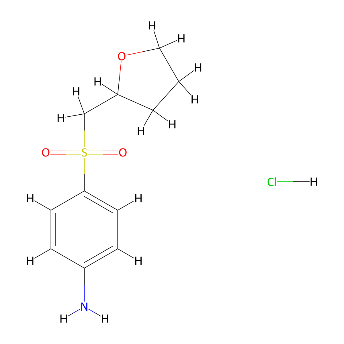 4-[(Oxolan-2-yl)methanesulfonyl]aniline hydrochloride molecular structure, CAS 2344685-87-4