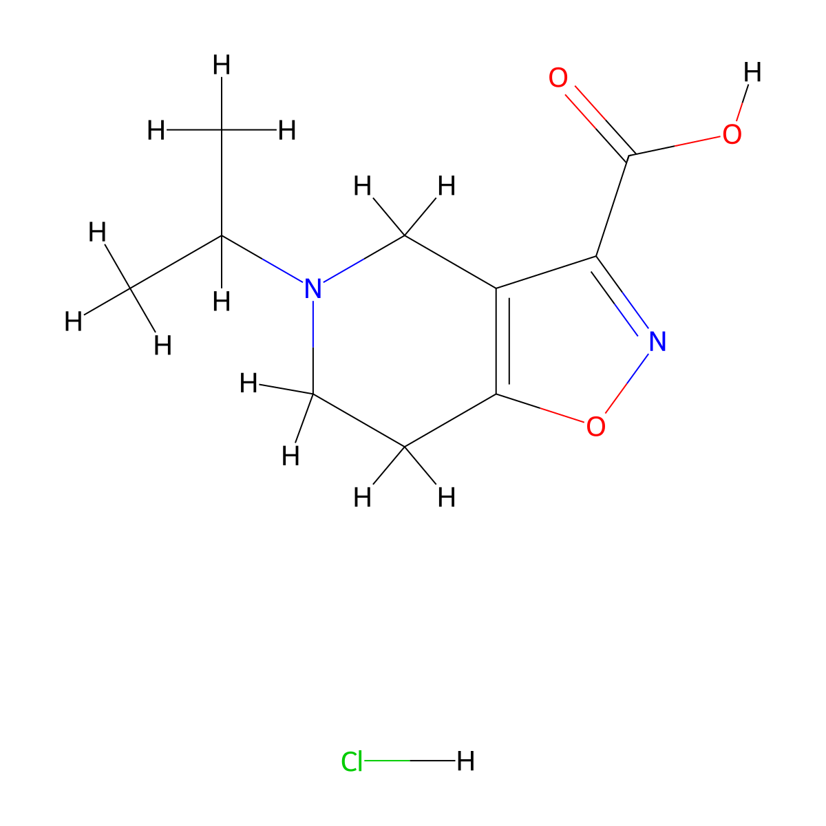 5-Isopropyl-4,5,6,7-tetrahydroisoxazolo[4,5-c]pyridine-3-carboxylic acid hydrochloride molecular structure, CAS 2344685-95-4